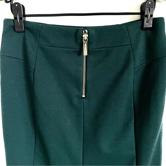 Michael Kors Exposed Zip Knit Pencil Mini Skirt In Pine Green Size 6 EUC - Picture 6 of 7